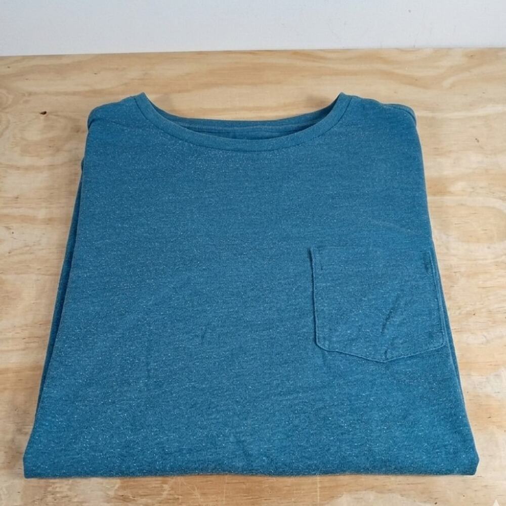 Roundtree & Yorke Mens 2XLT Long Sleeve Pocket Tee Shirt Blue Soft Washed Cotton